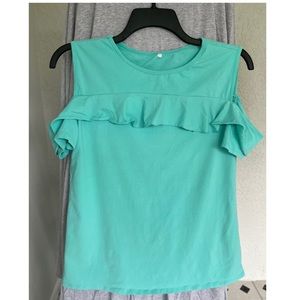 Cold Shoulder style Teal Womens top